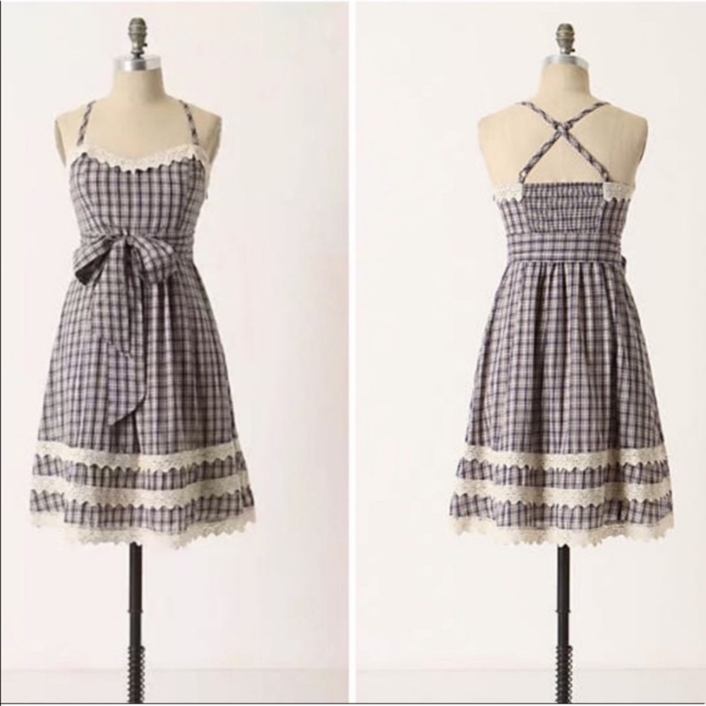 Anthropologie (Moulinette Soeurs) Gingham Picnic Dress - Size 2